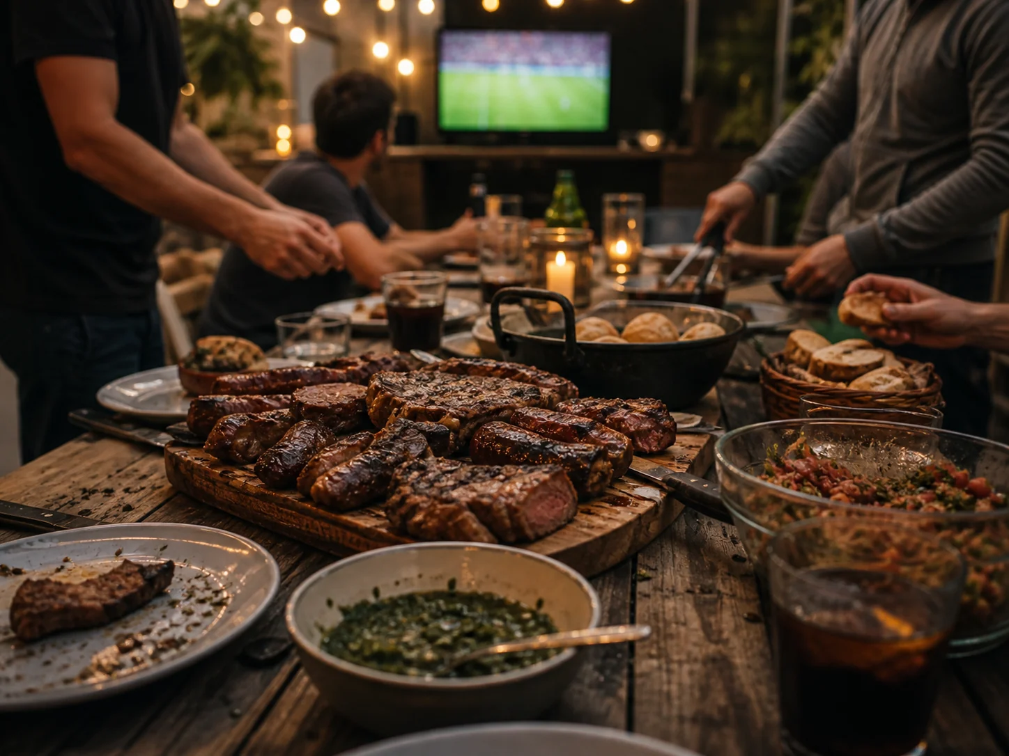 Mesa de asado compartida